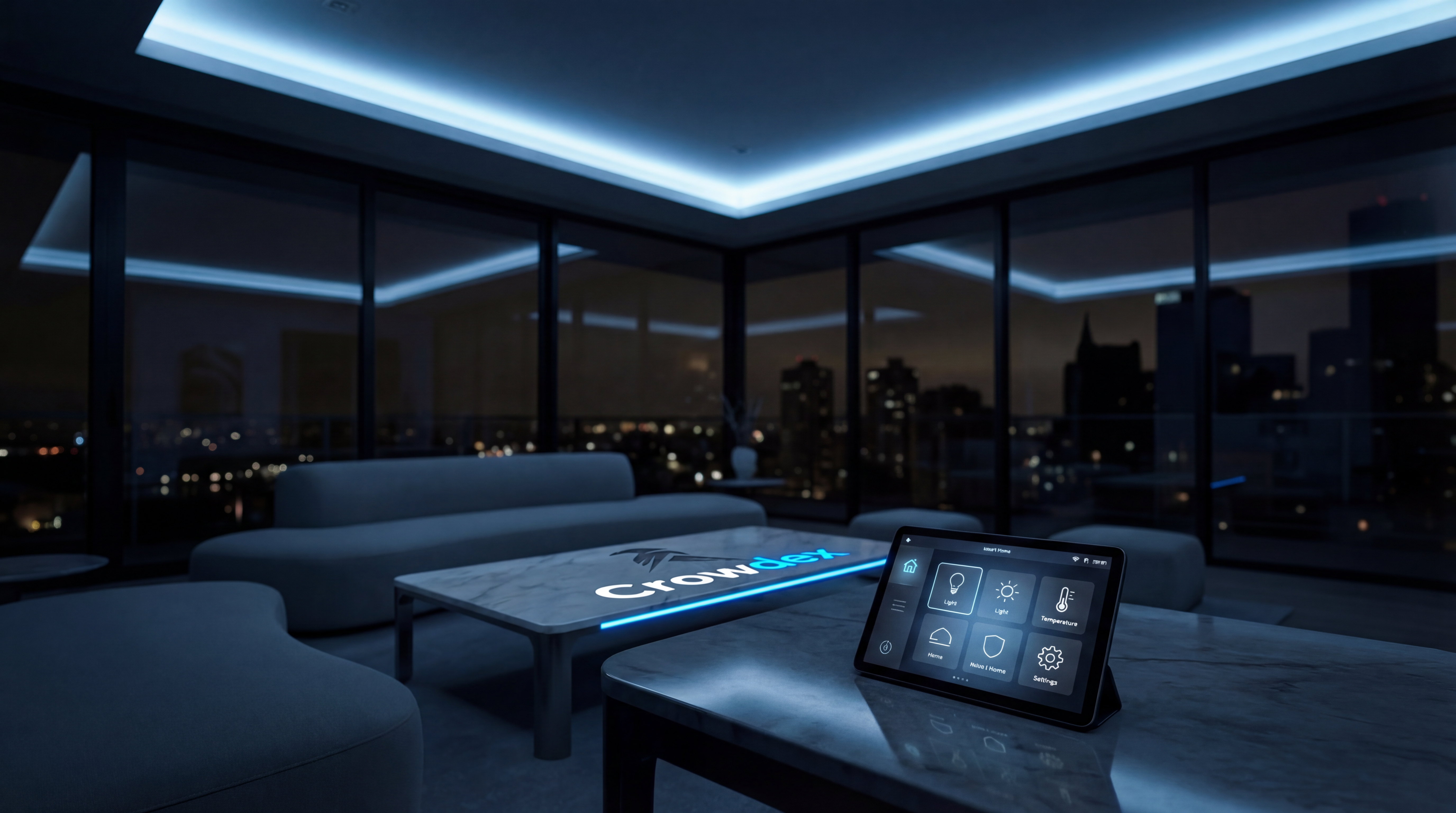 Sala de estar automatizada luxuosa